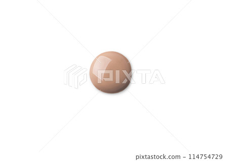 A foundation shade swatch, round shape. Make up smear swatch foundation smudge texture isolated on white background A foundation shade swatch, round shape. Make up smear swatch foundation smudge texture isolated on white background 114754729