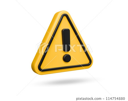 3d alert sign, attention mark, caution icon. Isolated vector yellow triangle with exclamation mark. Danger warning, emergency hazard notification symbol. Alert notice, warning reminder and attention 3d alert sign, attention mark, caution icon. Isolated vector yellow triangle with exclamation mark. Danger warning, emergency hazard notification symbol. Alert notice, warning reminder and attention 114754880