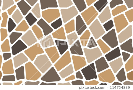 Brown mosaic stone tile pattern. Paving floor background with vector texture of rock pavement. Wall tile, street sidewalk or garden path abstract geometric pattern with cobble or flagstone stones Brown mosaic stone tile pattern. Paving floor background with vector texture of rock pavement. Wall tile, street sidewalk or garden path abstract geometric pattern with cobble or flagstone stones 114754889