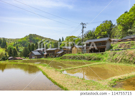 World Heritage Site "Sado Island Gold Mine" Important Cultural Property "Scenery of Rural Villages Originating from Gold Dust Mine in Nishimikawa, Sado" Toramaruyama World Heritage Site "Sado Island Gold Mine" Important Cultural Property "Scenery of Rural Villages Originating from Gold Dust Mine in Nishimikawa, Sado" Toramaruyama 114755715
