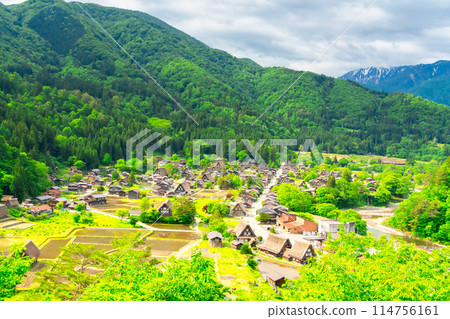 Shirakawa-go, a World Heritage Site in early summer Shirakawa-go, a World Heritage Site in early summer 114756161