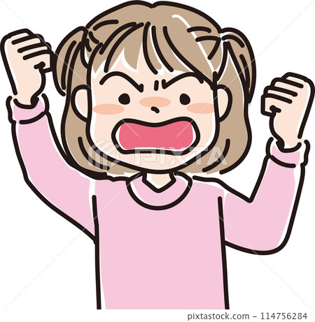 人物插畫_憤怒的表情_女孩_女_小學生_兒童 人物插畫_憤怒的表情_女孩_女_小學生_兒童 114756284