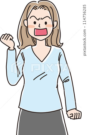 人物插畫_憤怒的表情_年輕女子_20多歲和30多歲的女人_媽媽_女人 人物插畫_憤怒的表情_年輕女子_20多歲和30多歲的女人_媽媽_女人 114756285