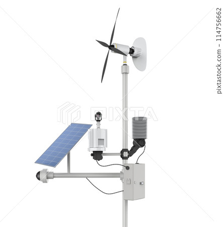 Weather station with solar panel isolated Weather station with solar panel isolated 114756662