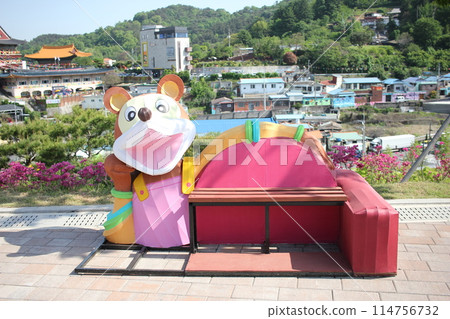 Namgang Yudeung Exhibition Center and Park in Jinju-si, South Korea - April 29, 2024 - Namgang Yudeung Exhibition Center and Park in Jinju-si, Gyeongsangnam-do, South Korea is a beautiful art park tha 114756732