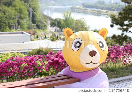 Namgang Yudeung Exhibition Center and Park in Jinju-si, South Korea - April 29, 2024 - Namgang Yudeung Exhibition Center and Park in Jinju-si, Gyeongsangnam-do, South Korea is a beautiful art park tha Namgang Yudeung Exhibition Center and Park in Jinju-si, South Korea - April 29, 2024 - Namgang Yudeung Exhibition Center and Park in Jinju-si, Gyeongsangnam-do, South Korea is a beautiful art park tha 114756748