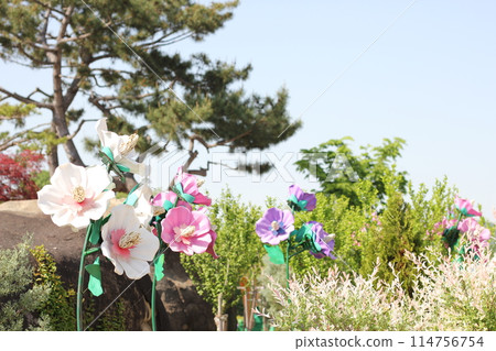 Namgang Yudeung Exhibition Center and Park in Jinju-si, South Korea - April 29, 2024 - Namgang Yudeung Exhibition Center and Park in Jinju-si, Gyeongsangnam-do, South Korea is a beautiful art park tha Namgang Yudeung Exhibition Center and Park in Jinju-si, South Korea - April 29, 2024 - Namgang Yudeung Exhibition Center and Park in Jinju-si, Gyeongsangnam-do, South Korea is a beautiful art park tha 114756754