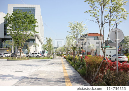 Namgang Yudeung Exhibition Center and Park in Jinju-si, South Korea - April 29, 2024 - Namgang Yudeung Exhibition Center and Park in Jinju-si, Gyeongsangnam-do, South Korea is a beautiful art park tha 114756833