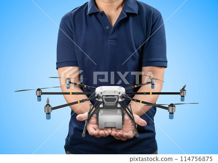 Engineer or technician with delivery drone 114756875