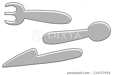 Loose and simple 3-piece cutlery set, solid color Loose and simple 3-piece cutlery set, solid color 114757458