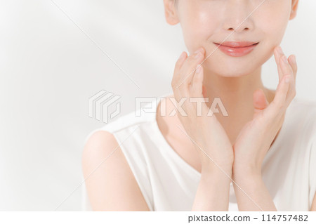 護膚圖像的年輕女子 114757482