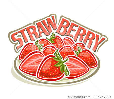 Vector Strawberry Plate 114757923
