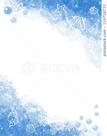 Simple background illustration of the sea and shells Simple background illustration of the sea and shells 114758713