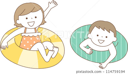 Children playing with floats 114759194