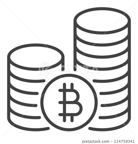 Bitcoin Coin vector Crypto Coins linear icon or symbol Bitcoin Coin vector Crypto Coins linear icon or symbol 114759341