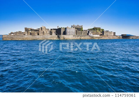 Nagasaki Gunkanjima - View from the sea 114759361