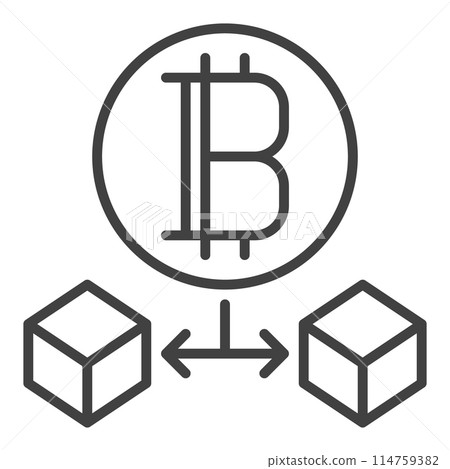 Blocks with Bitcoin vector Cryptocurrency outline icon or symbol Blocks with Bitcoin vector Cryptocurrency outline icon or symbol 114759382