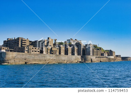 從海上看到的軍艦島風景 114759453