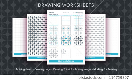 How to Draw a Pattern. Step by Step Drawing Tutorial. Draw Guide Worksheet. Simple Instruction for Kids and Adults How to Draw a Pattern. Step by Step Drawing Tutorial. Draw Guide Worksheet. Simple Instruction for Kids and Adults 114759897