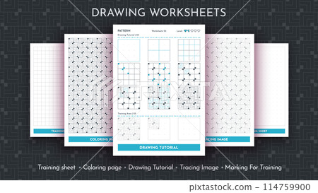 How to Draw a Pattern. Step by Step Drawing Tutorial. Draw Guide Worksheet. Simple Instruction for Kids and Adults 114759900