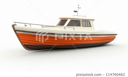 3d boat on white background 114760462