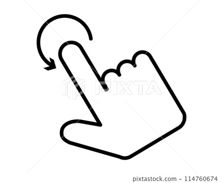 Finger operation icon counterclockwise Finger operation icon counterclockwise 114760674