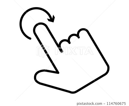 Finger operation icon clockwise Finger operation icon clockwise 114760675
