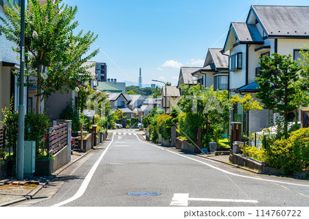 A quiet residential area in Tama New Town, surrounded by nature 114760722