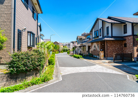 A quiet residential area in Tama New Town, surrounded by nature 114760736