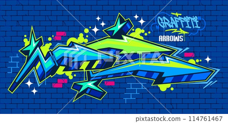 Modern Trendy Colorful Abstract Urban Street Art Graffiti Style Arrows Vector Illustration Template Modern Trendy Colorful Abstract Urban Street Art Graffiti Style Arrows Vector Illustration Template 114761467