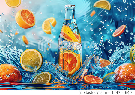 Refreshing citrus infused sparkling water 114761649