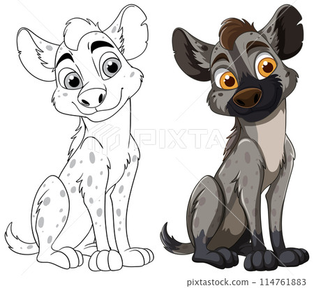 Cute Cartoon Hyena Illustration 114761883