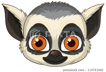 Cute Lemur Cartoon Illustration 114761892