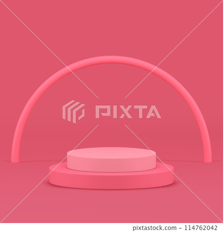 3d pink geometric podium pedestal cylinder stand show display realistic vector illustration 3d pink geometric podium pedestal cylinder stand show display realistic vector illustration 114762042