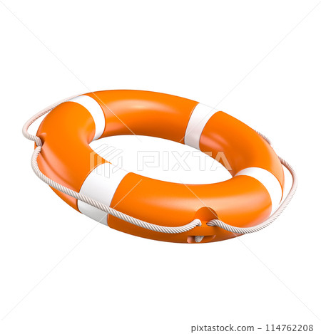 Orange lifebuoy isolated on transparent background 114762208