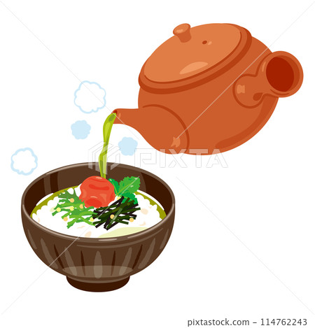 Plum Chazuke with tea poured over it 114762243