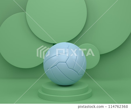 Football ball on cylinder podium with steps on monochrome background Football ball on cylinder podium with steps on monochrome background 114762368