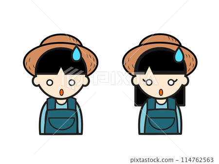 Farmers' children look shocked 114762563