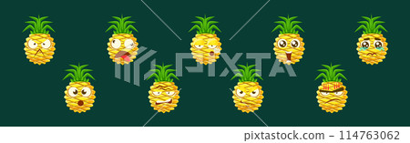 Pineapple Character Emotion and Face Expression Vector Set Pineapple Character Emotion and Face Expression Vector Set 114763062