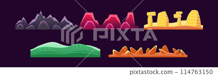 Rock and Mountain Landscape Game Design Element Vector Set Rock and Mountain Landscape Game Design Element Vector Set 114763150