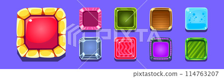 Bright Button for Game Interface Design Vector Set Bright Button for Game Interface Design Vector Set 114763207