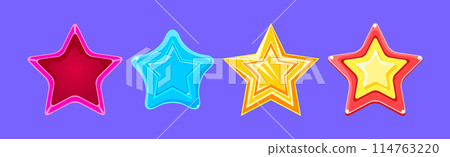 Game UI Glossy Star Object and Item Vector Set 114763220
