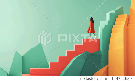 People who climb the stairs 114763689