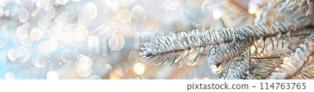 A close-up of white holiday lights offering a warm A close-up of white holiday lights offering a warm 114763765