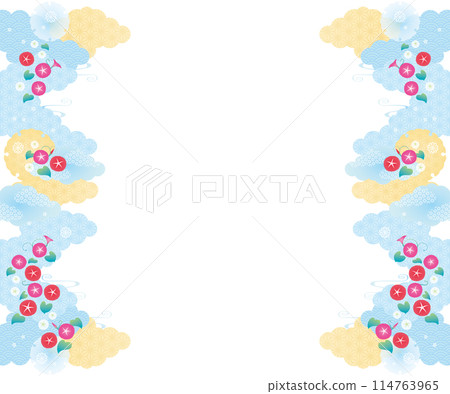 背景素材-日式牽牛花2022-14向量 114763965