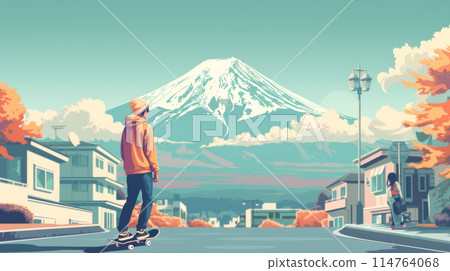 Japanese skateboarder 114764068