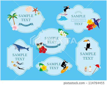 Tropical vacation travel frame Tropical vacation travel frame 114764455