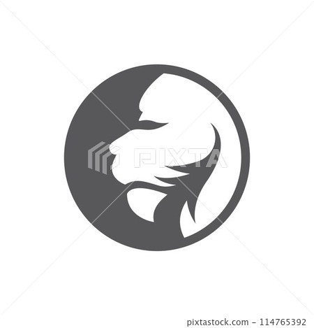 Lion head logo images illustration 114765392