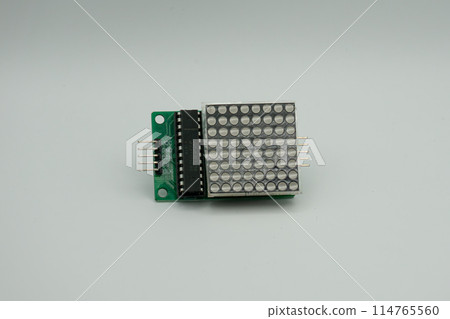 LED Modul pixel; Arduino componment, close up on white surface 114765560
