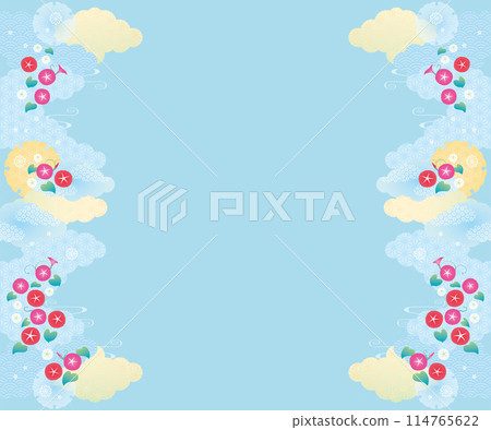 Background material-Japanese pattern morning glory 2022-16 114765622